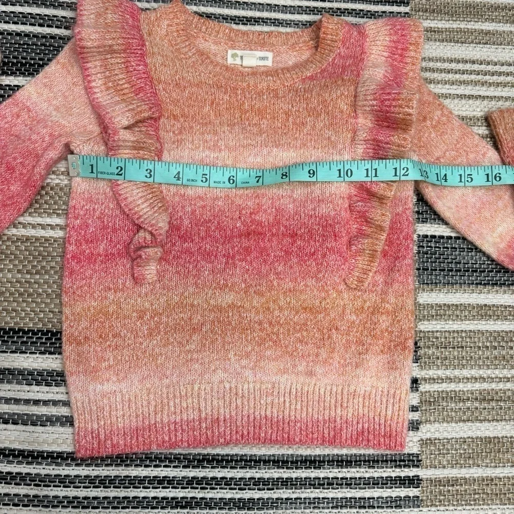 Tucker + Tate Ombre Long Sleeve Ruffled Pull Over Sweater Size 5